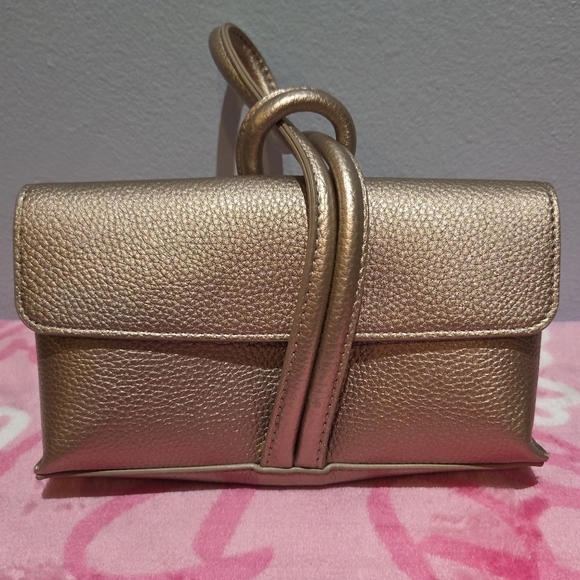 Chantecaille Metallic Gold Loop Lock Wristlet - Picture 7 of 10